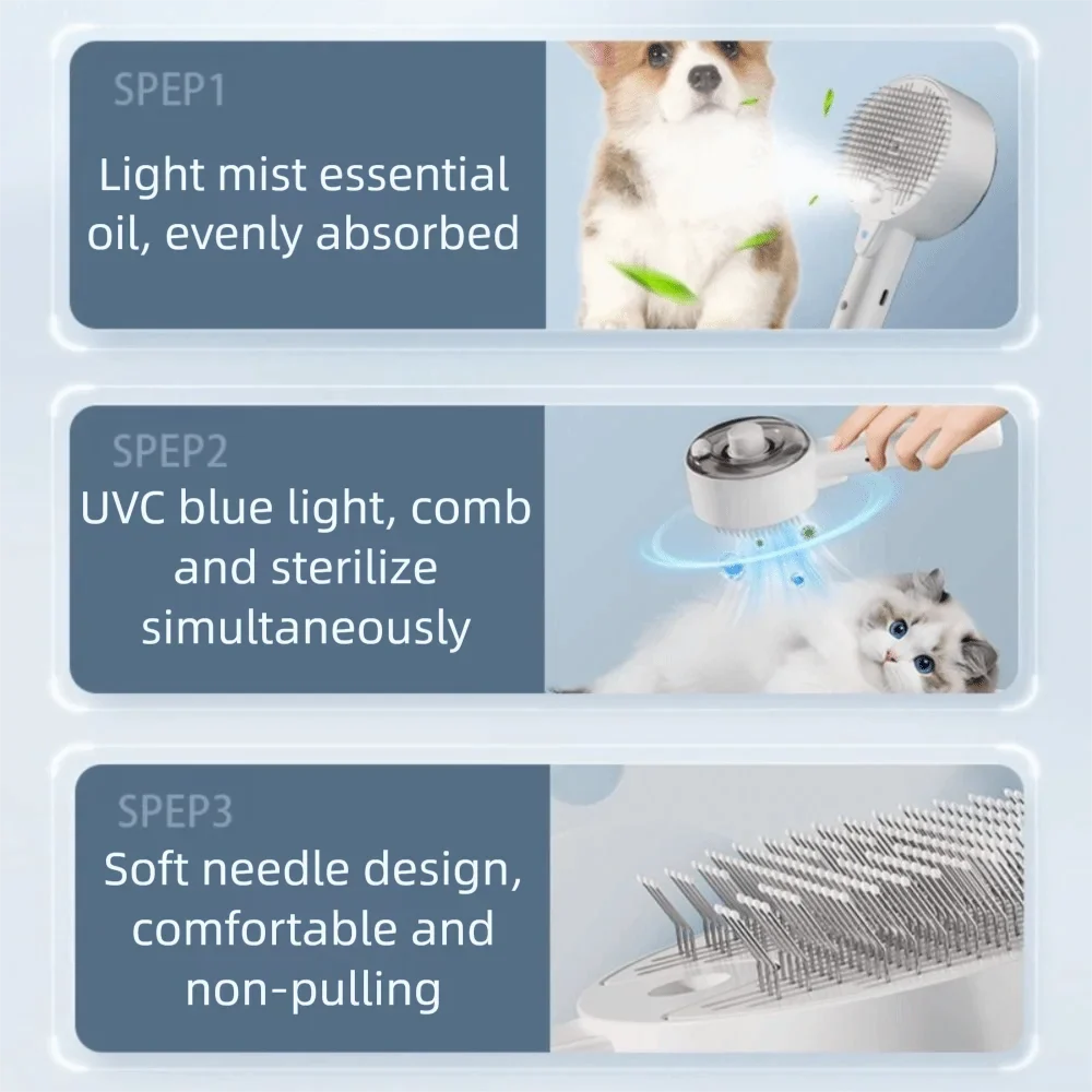 Self-Cleaning Pet Hair Remover Brush