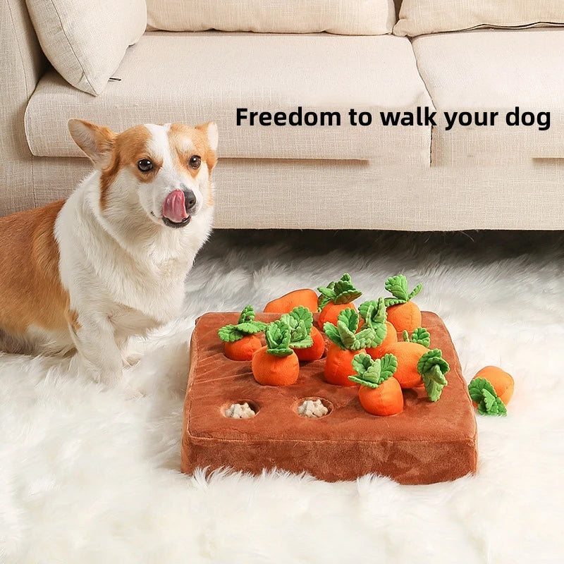 Carrot Farm Interactive Plush Dog Toy
